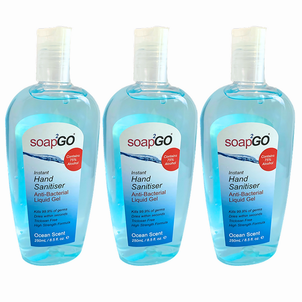 S2Go Hand Sanitiser Gel 75% w/w Alcohol 250mL