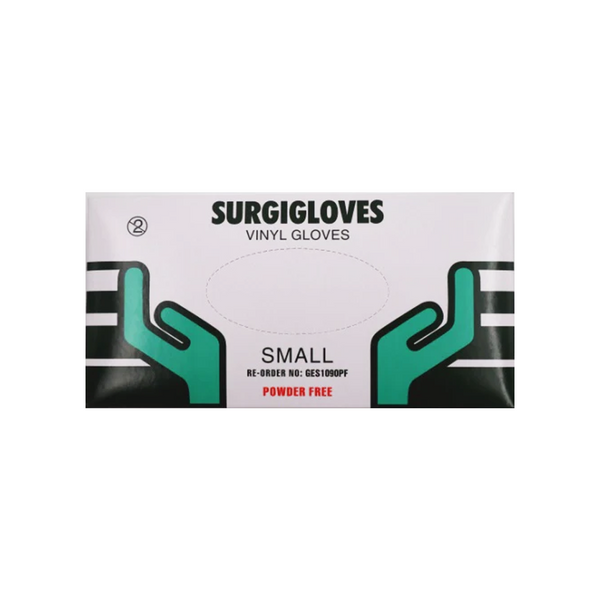 Surgiglove Vinyl P/F Exam Gloves Small - Box 100