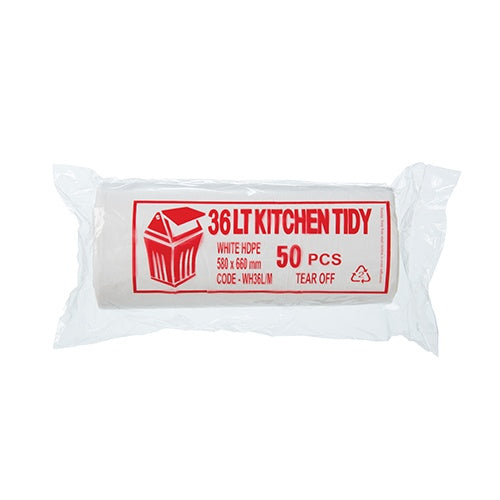 Garbage Bag 36L White Roll Pack - Ctn 1000