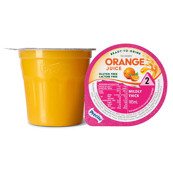 Precise Orange Juice Mildly Thick/Level 2 185ml Dysphagia RTD - Ctn 12