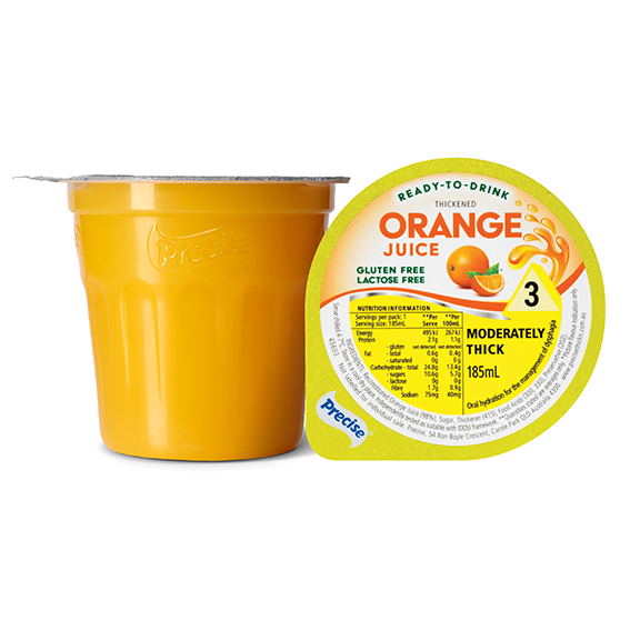 Precise Orange Juice Moderately Thick/Level 3 185ml Dysphagia RTD - Ctn 12