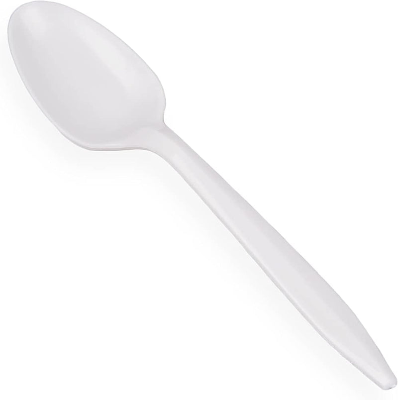 White Plastic Demitasse Teaspoon Regular - Pkt 100