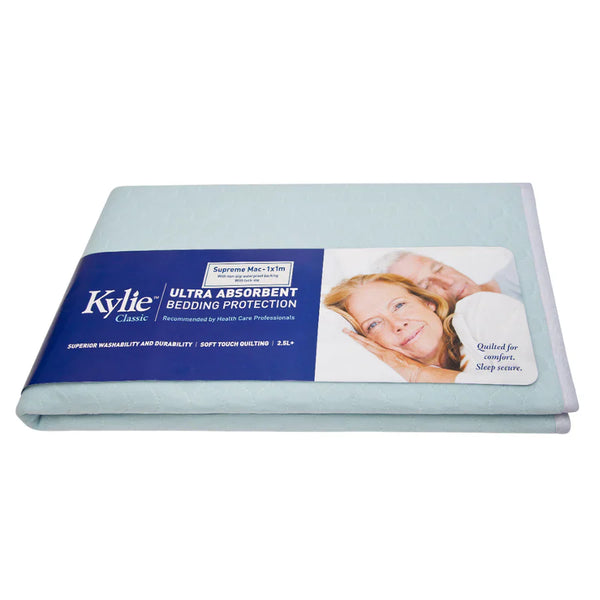 Kylie Supreme Mac Waterproof Backing With Tuck Ins 100x100cm 2500ml Light Blue
