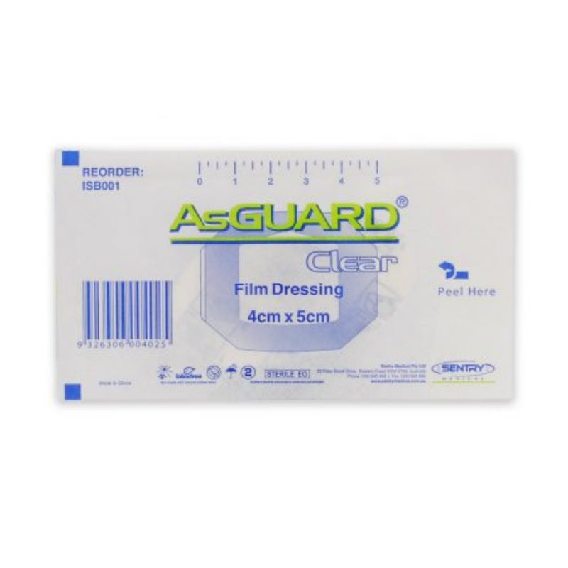 AsGUARD Clear Film Dressing 10cm x 12cm - Box 25