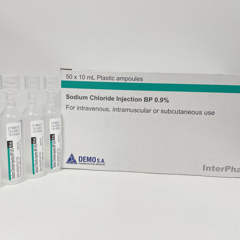 Sodium Chloride 0.9% for Inj 10ml Amp - Box 50