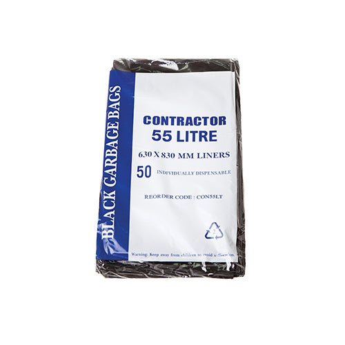 Garbage Bag 55L Black Heavy Duty - Ctn 250