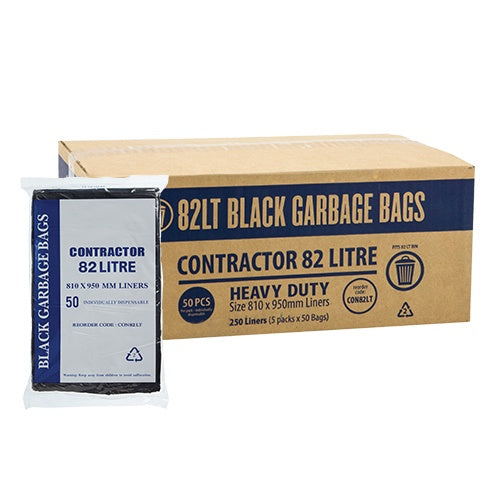 Garbage Bag 82L Black Heavy Duty - Ctn 250