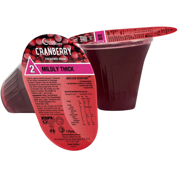 Flavour Creations Cranberry Drink 150 / 2 Mildly Thick 175ml Dysphagia RTD - Ctn 24