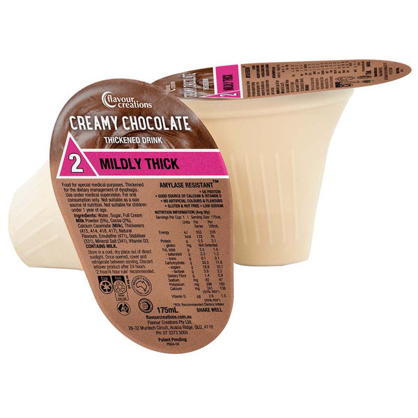 Flavour Creations Creamy Chocolate 150 / 2 Mildly Thick 175ml Dysphagia RTD - Pkt 12