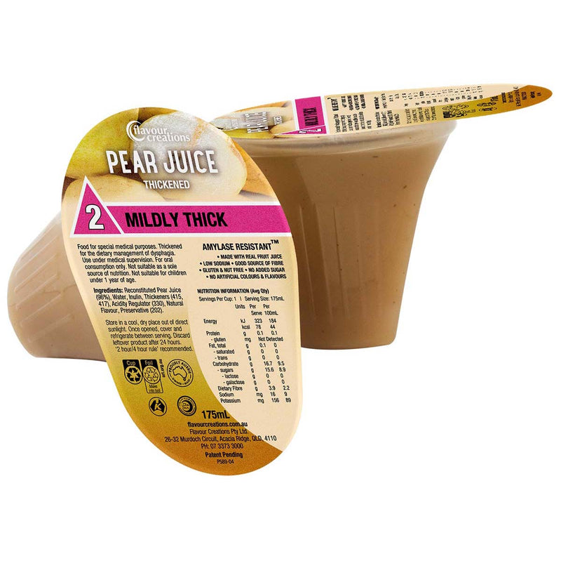 Flavour Creations Pear Juice 150 / 2 Mildly Thick 175ml Dysphagia RTD - Ctn 24