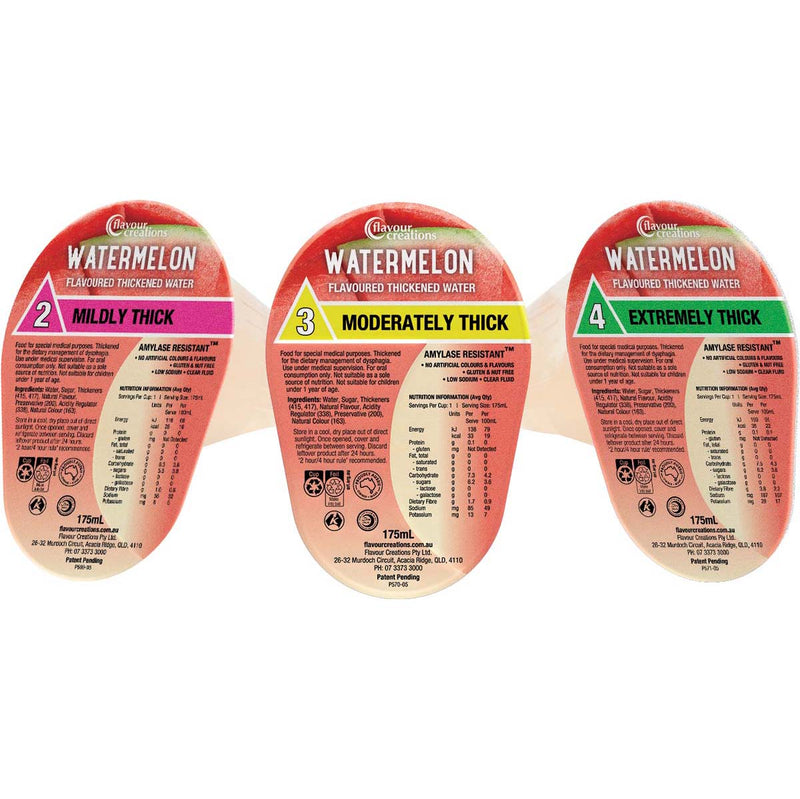 Flavour Creations Watermelon Water 400 / 3 Moderately Thick 175ml Dysphagia RTD - Ctn 24