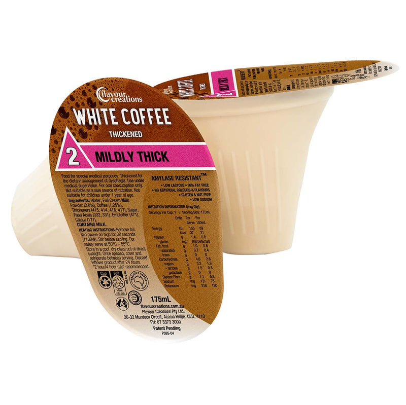 Flavour Creations White Coffee 150 / 2 Mildly Thick 175ml Dysphagia RTD - Ctn 24