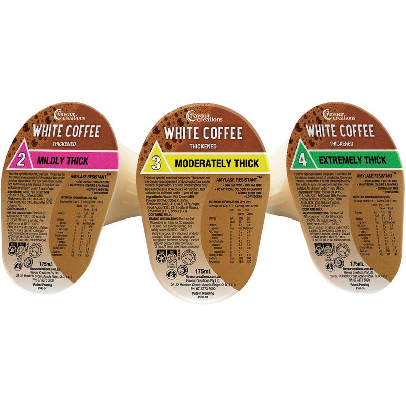 Flavour Creations White Coffee 150 / 2 Mildly Thick 175ml Dysphagia RTD - Ctn 24