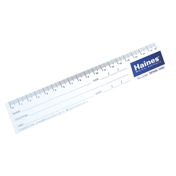 Wound Measure Ruler 18cm Paper - Pkt 250