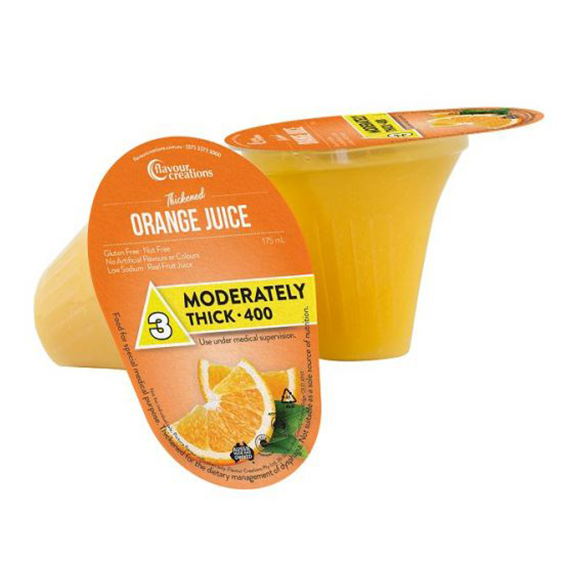 Flavour Creations Orange Juice 400 / 3 Moderately Thick 175ml Dysphagia RTD - Ctn 24