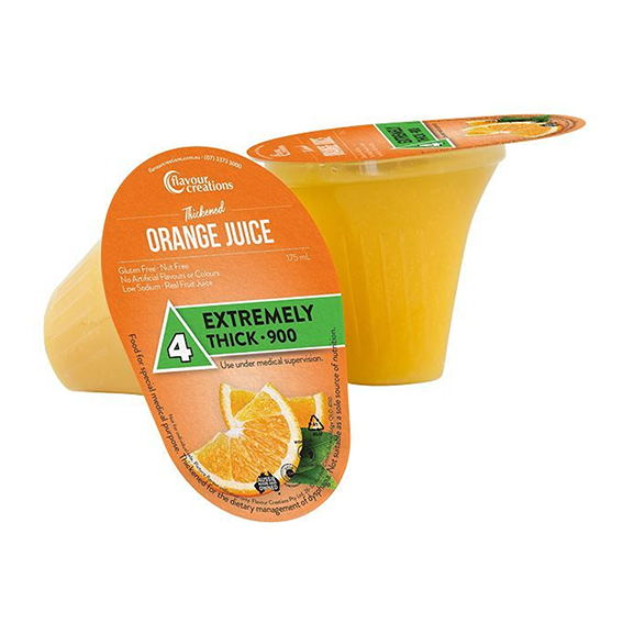 Flavour Creations Orange Juice 900 / 4 Extremely Thick 175ml Dysphagia RTD - Ctn 24