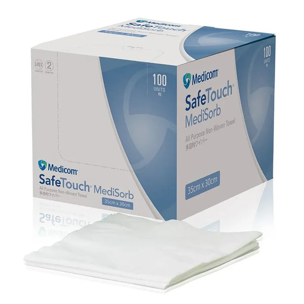 SafeTouch MediSorb Towel 35x30cm Small No Lint - Box 100