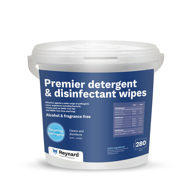 Reynard Premier Detergent & Disinfectant Wipes - Tub 280