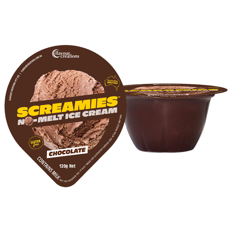 Flavour Creations SCREAMIES No Melt Ice Cream Chocolate 120g - Ctn 36