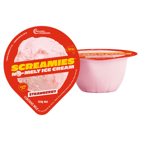 Flavour Creations SCREAMIES No Melt Ice Cream Strawberry 120g - Ctn 36