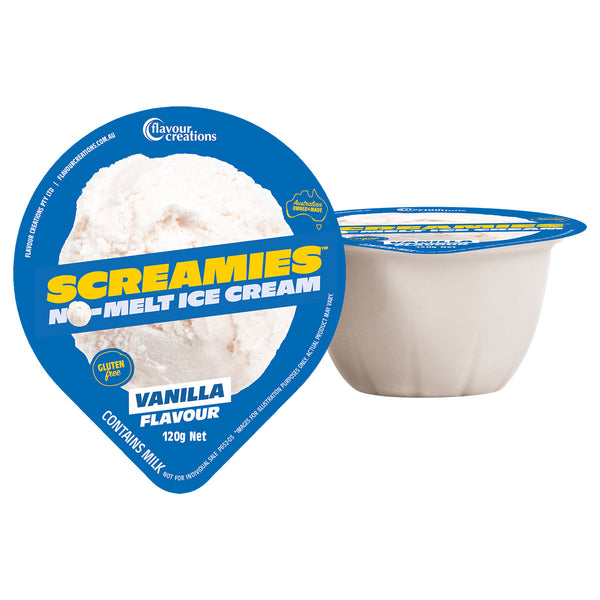 Flavour Creations SCREAMIES No Melt Ice Cream Vanilla 120g - Ctn 36