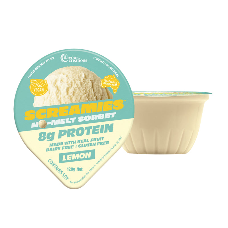 Flavour Creations SCREAMIES No-Melt Sorbet Lemon 120g - Ctn 12