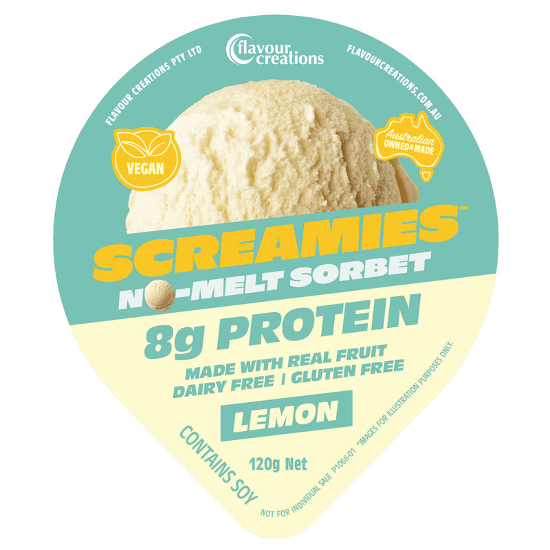 Flavour Creations SCREAMIES No-Melt Sorbet Lemon 120g - Ctn 12