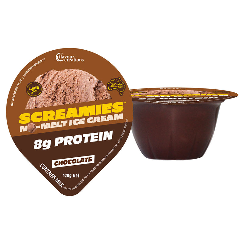 Flavour Creations SCREAMIES No Melt Ice Cream Protein Chocolate 120g - Pkt 12