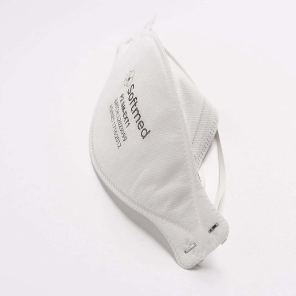 Softmed A-MED Respirator w/ EXTENDED Head Straps (white straps) - Box 20