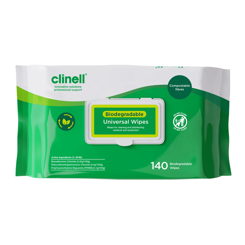 Clinell Biodegradable Universal Wipes Plastic Free - Pkt 140