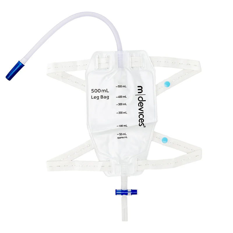 MDevices Drainage Leg Bag 500ml 30cm Tube T-Tap Sterile - Each