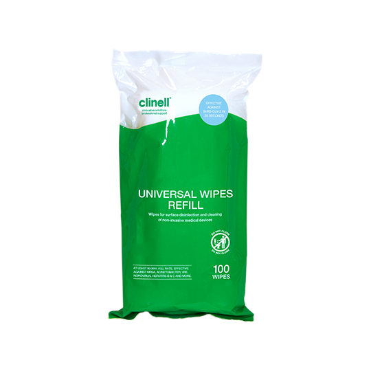 Clinell Universal Wipes Tub Refill - Pkt 100