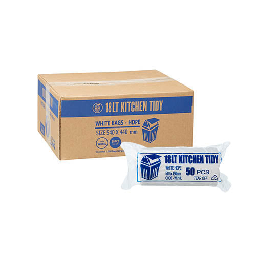 Garbage Bag 18L White Roll Pack - Ctn 1000