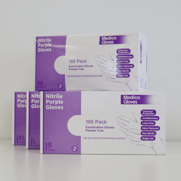 Medico Purple Nitrile Exam Gloves XLarge - Box 100