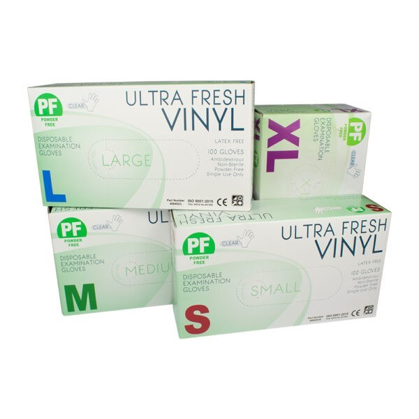 Ultra Fresh Vinyl P/F Exam Gloves Large - Box 100