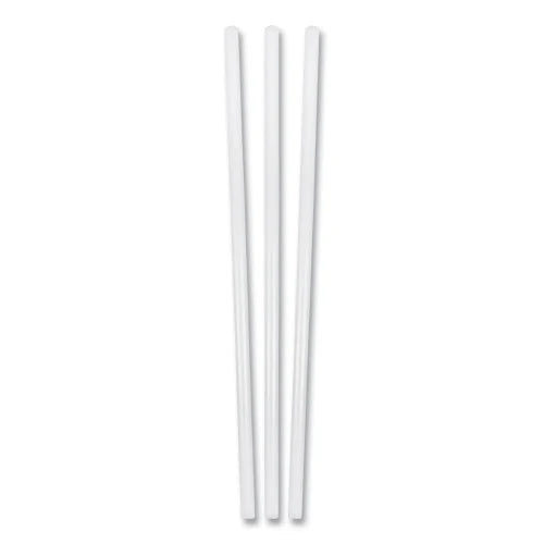 Straw Jumbo Plastic white 240x8mm -Pkt 100