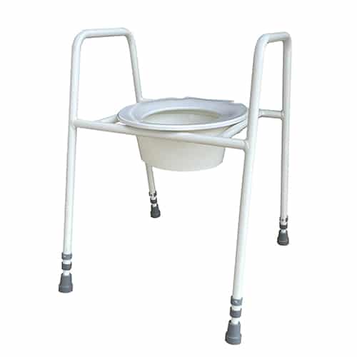 Over Toilet Frame: White Aluminium frame, SWL 150kg. Height adjustable