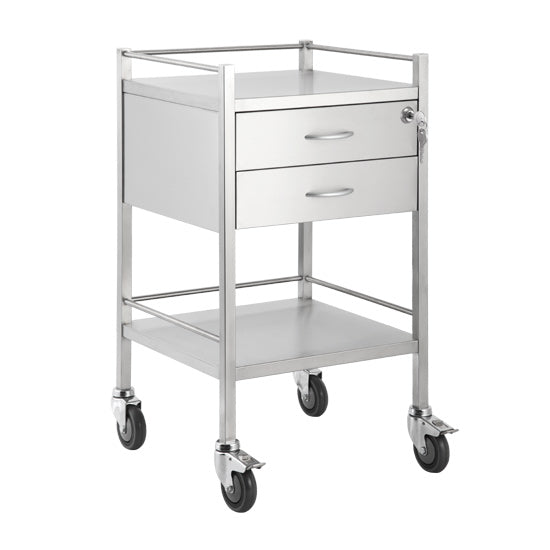 Trolley S/S 2 Drawer 50x50x90cm w/ Top Locking Draw