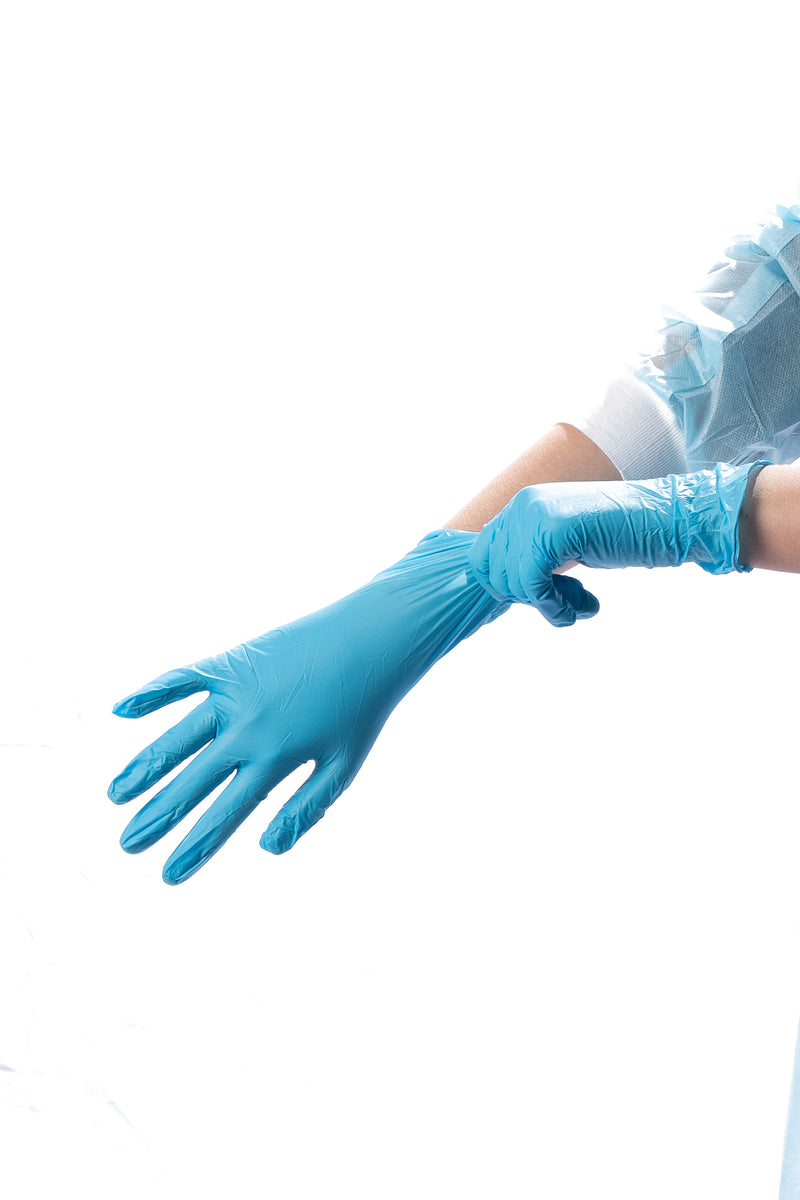 Medico Blue Vinyl/Nitrile Blended Gloves Medium - Box 100