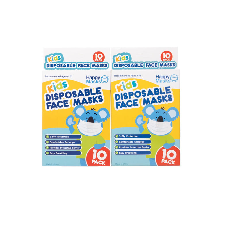 Happy Masks Kids Disposable Face Masks - Pkt 10