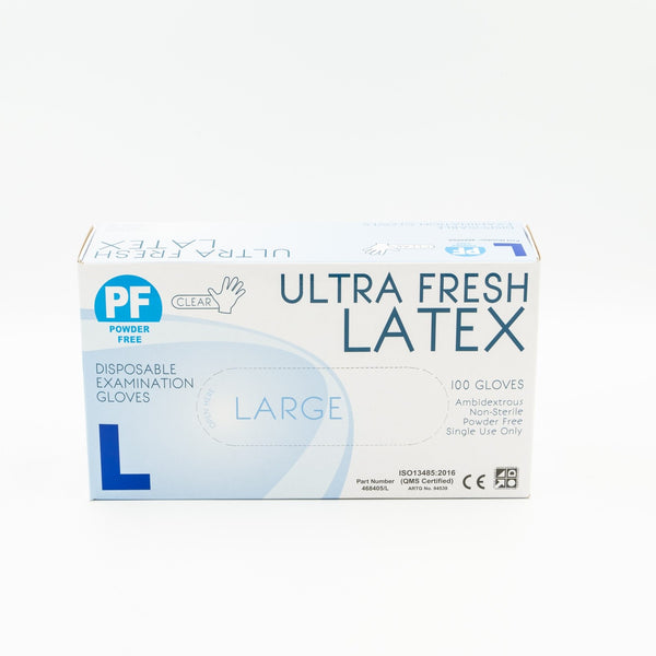 Ultra Fresh Large Latex P/F Gloves - Box 100