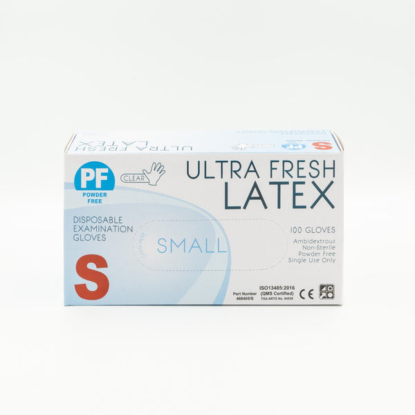 Ultra Fresh Small Latex P/F Gloves - Box 100