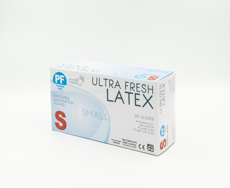 Ultra Fresh Small Latex P/F Gloves - Box 100