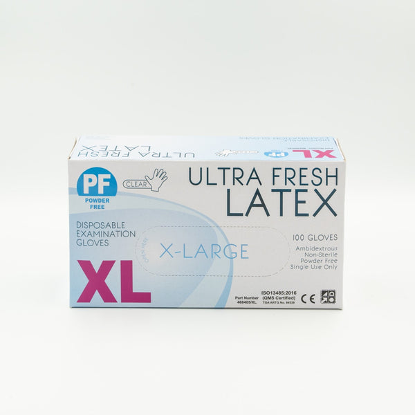 Ultra Fresh XLarge Latex P/F Gloves - Box 100