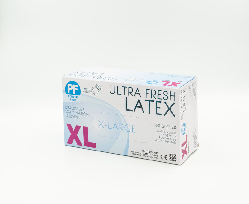 Ultra Fresh XLarge Latex P/F Gloves - Box 100