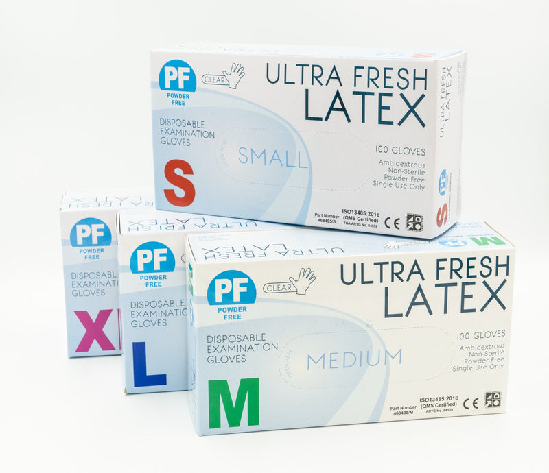 Ultra Fresh Small Latex P/F Gloves - Box 100