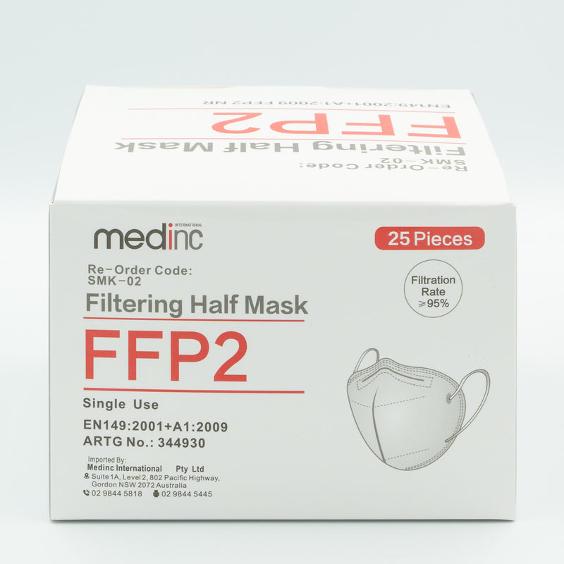 Medinc FFP2 Mask Ear Loop individually Wrapped -Box 25