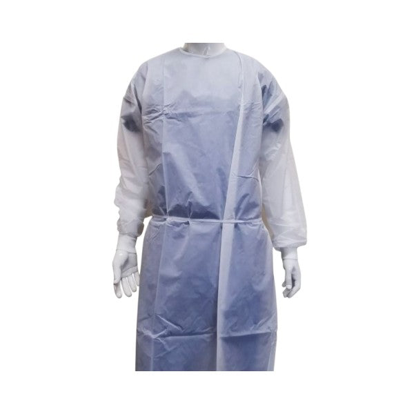 Isolation Gown w knitted cuff size: M/L, White